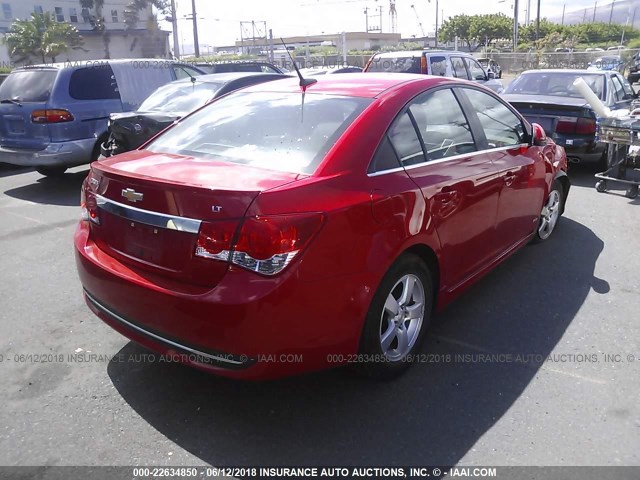 1G1PF5SC0C7116109 - 2012 CHEVROLET CRUZE LT RED photo 4