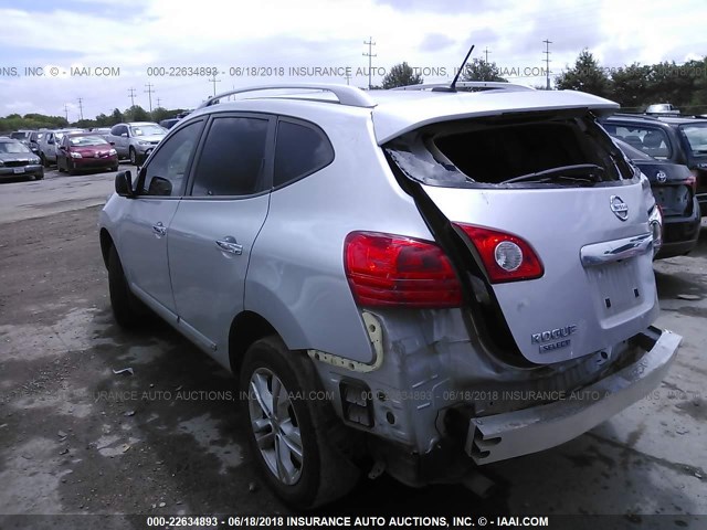 JN8AS5MT1FW155859 - 2015 NISSAN ROGUE SELECT S SILVER photo 3