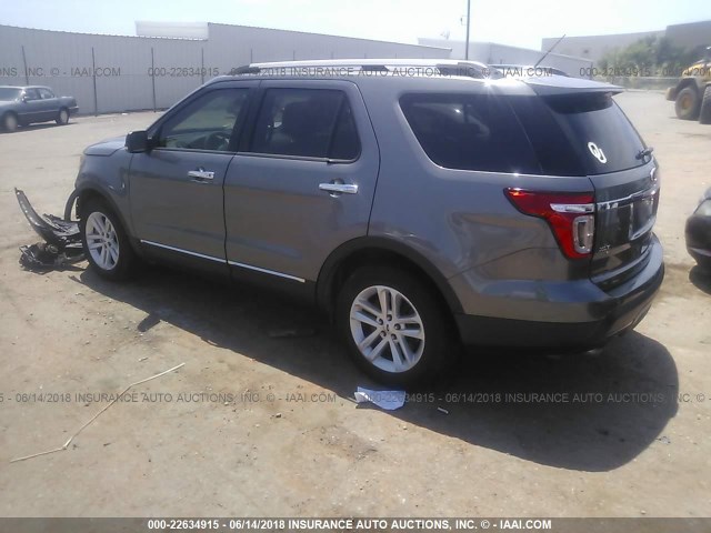 1FM5K7D82EGA88634 - 2014 FORD EXPLORER XLT GRAY photo 3