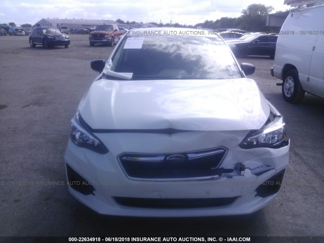 4S3GTAA6XJ3737320 - 2018 SUBARU IMPREZA WHITE photo 6