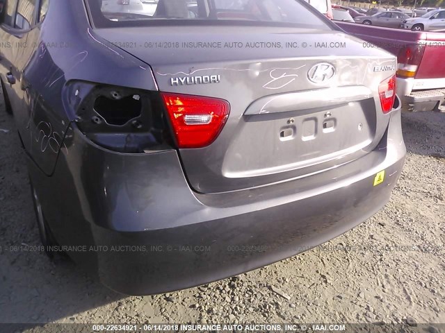 KMHDU46D28U492487 - 2008 HYUNDAI ELANTRA GLS/SE/LIMITED GRAY photo 6