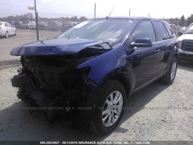 2FMDK3KC1BBB26840 - 2011 FORD EDGE LIMITED BLUE photo 2