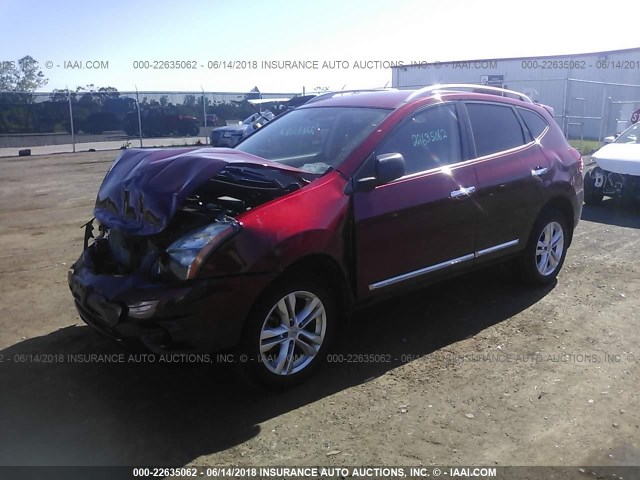 JN8AS5MV8FW256415 - 2015 NISSAN ROGUE SELECT S RED photo 2