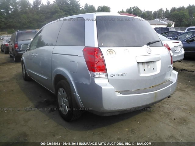 5N1BV28U24N335665 - 2004 NISSAN QUEST S/SE/SL GRAY photo 3