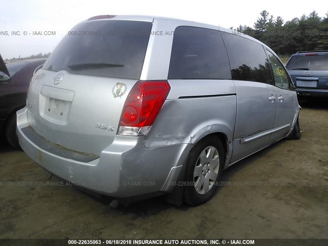 5N1BV28U24N335665 - 2004 NISSAN QUEST S/SE/SL GRAY photo 4