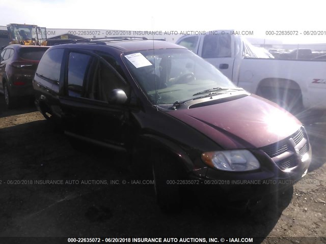 2B4GP44R71R326070 - 2001 DODGE GRAND CARAVAN SPORT MAROON photo 1