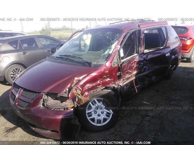 2B4GP44R71R326070 - 2001 DODGE GRAND CARAVAN SPORT MAROON photo 2