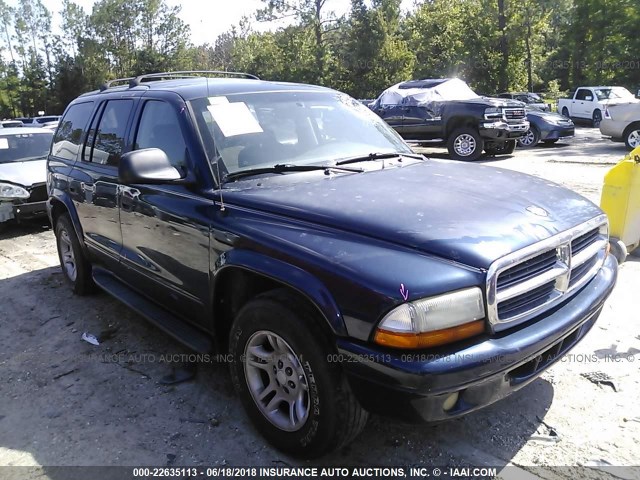 1D4HR48Z33F605069 - 2003 DODGE DURANGO SLT BLUE photo 1