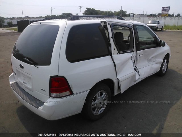 2FMZA52296BA05037 - 2006 FORD FREESTAR SEL WHITE photo 4