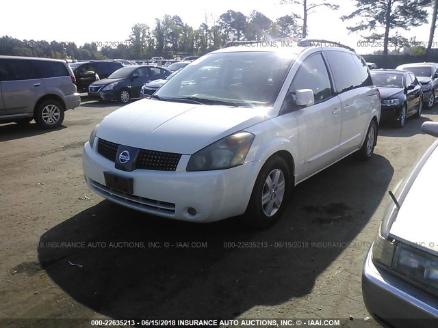 5N1BV28U24N355687 - 2004 NISSAN QUEST S/SE/SL WHITE photo 2