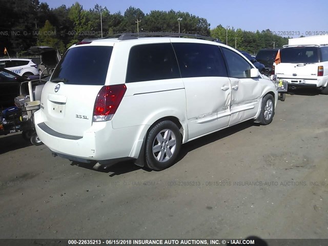 5N1BV28U24N355687 - 2004 NISSAN QUEST S/SE/SL WHITE photo 4