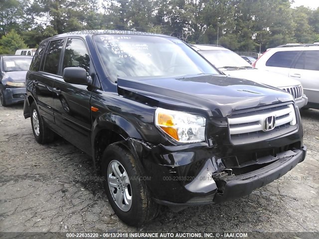 5FNYF28187B003881 - 2007 HONDA PILOT LX BLACK photo 1