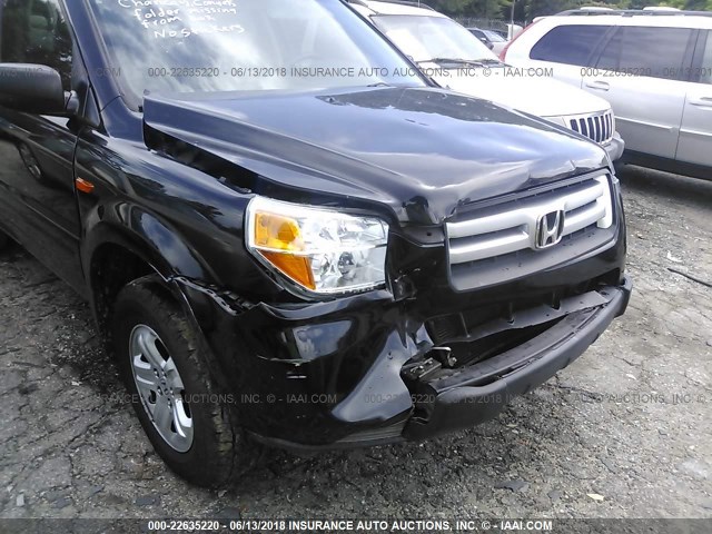 5FNYF28187B003881 - 2007 HONDA PILOT LX BLACK photo 6