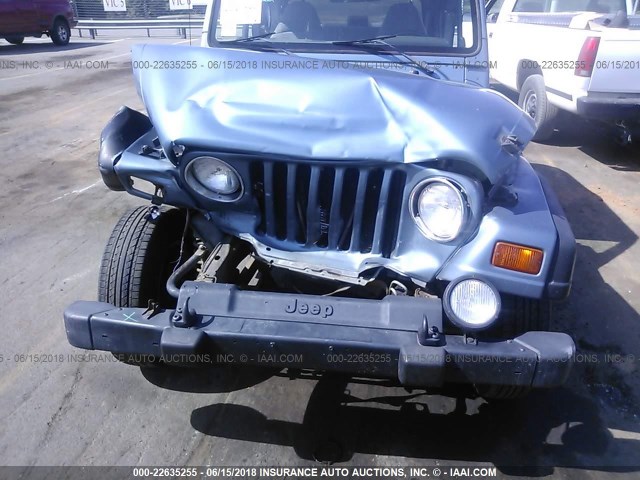 1J4FY19S1WP776774 - 1998 JEEP WRANGLER / TJ SPORT Light Blue photo 6