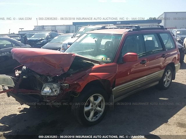 JF1SF65571H761020 - 2001 SUBARU FORESTER S RED photo 2