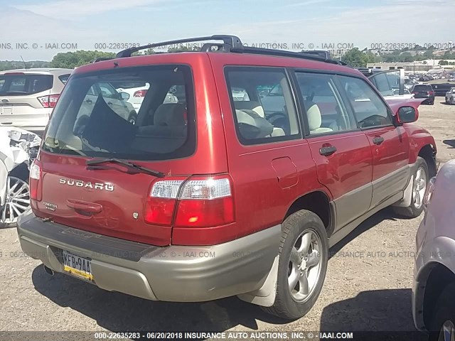 JF1SF65571H761020 - 2001 SUBARU FORESTER S RED photo 4