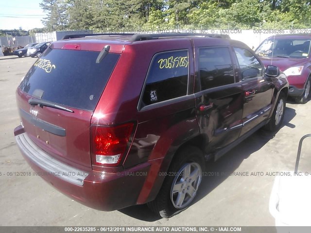 1J8GR48K07C600827 - 2007 JEEP GRAND CHEROKEE LAREDO/COLUMBIA/FREEDOM 红色 照片 4