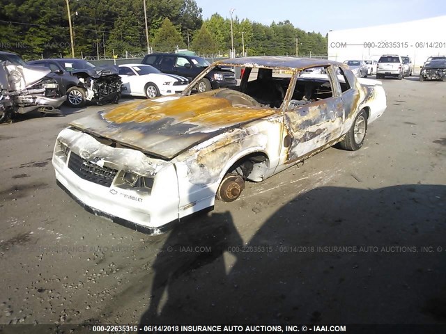 1G1GZ37G7FR206731 - 1985 CHEVROLET MONTE CARLO  WHITE photo 2