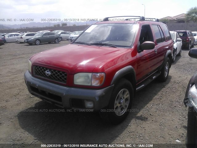 JN8AR07SXYW420315 - 2000 NISSAN PATHFINDER LE/SE/XE RED photo 2
