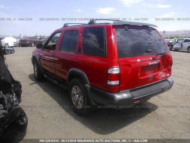 JN8AR07SXYW420315 - 2000 NISSAN PATHFINDER LE/SE/XE RED photo 3