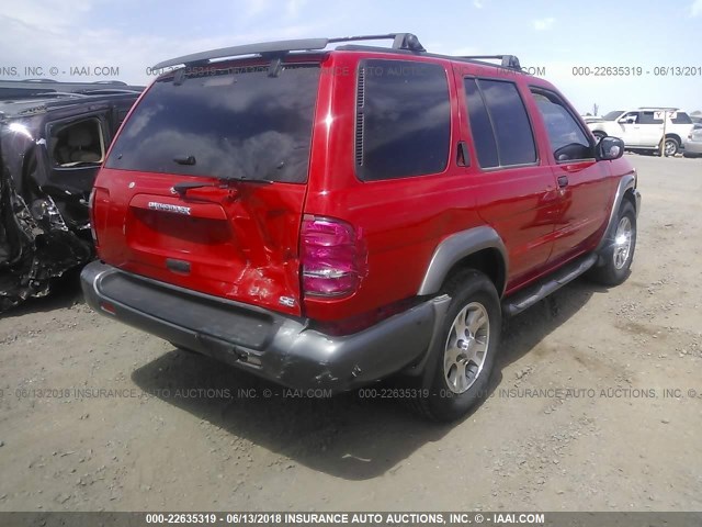 JN8AR07SXYW420315 - 2000 NISSAN PATHFINDER LE/SE/XE RED photo 4