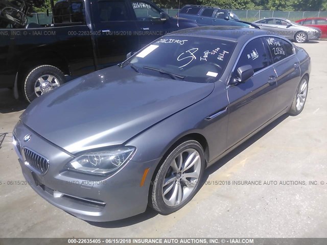 WBA6A0C54DDZ03696 - 2013 BMW 640 I GRAY photo 2