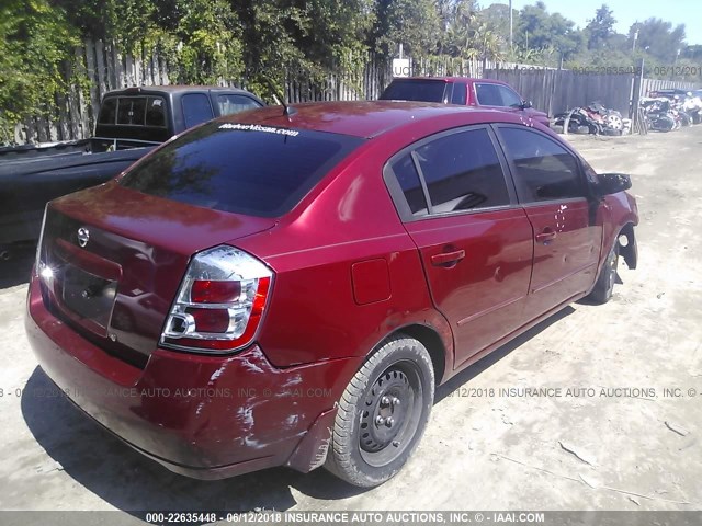 3N1AB61E28L623309 - 2008 NISSAN SENTRA 2.0/2.0S/2.0SL RED photo 4