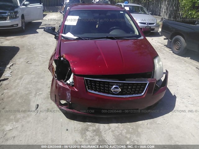 3N1AB61E28L623309 - 2008 NISSAN SENTRA 2.0/2.0S/2.0SL RED photo 6