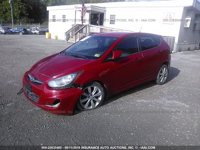 KMHCU5AE9CU026405 - 2012 HYUNDAI ACCENT GLS/GS/SE RED photo 2