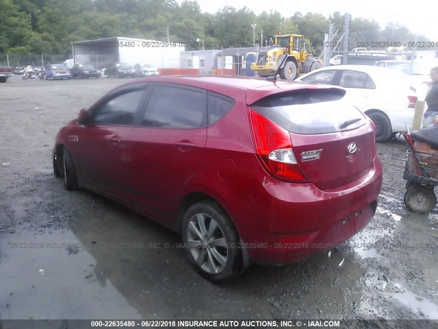 KMHCU5AE9CU026405 - 2012 HYUNDAI ACCENT GLS/GS/SE RED photo 3