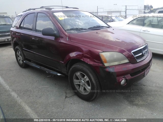 KNDJD733X65595216 - 2006 KIA SORENTO EX/LX RED photo 1