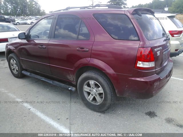 KNDJD733X65595216 - 2006 KIA SORENTO EX/LX RED photo 3