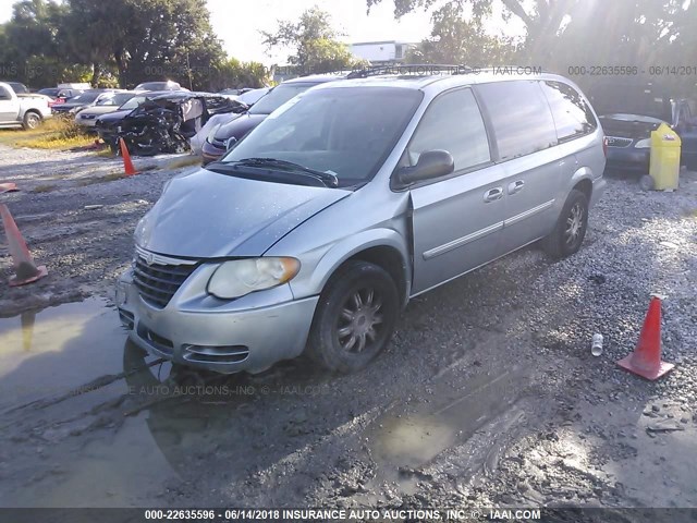 2C4GP54L45R407411 - 2005 CHRYSLER TOWN & COUNTRY TOURING BLUE photo 2