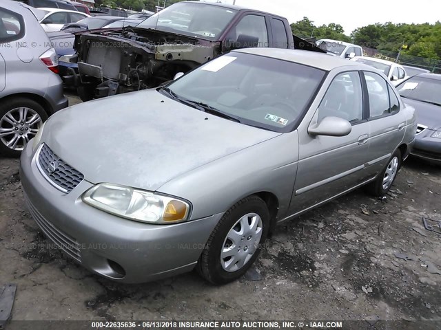 3N1CB51D72L693695 - 2002 NISSAN SENTRA XE/GXE GRAY photo 2