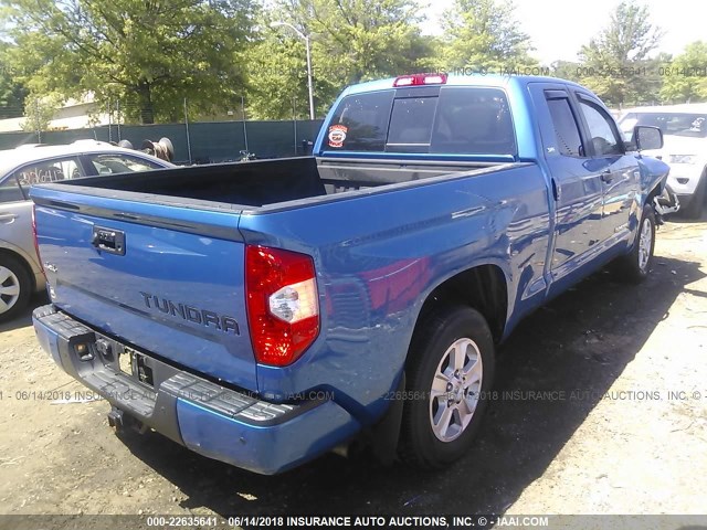 5TFUY5F11GX514254 - 2016 TOYOTA TUNDRA DOUBLE CAB SR/SR5 BLUE photo 4