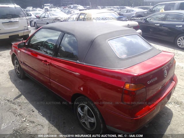 3VWBC21V52M805415 - 2002 VOLKSWAGEN CABRIO GL RED photo 3