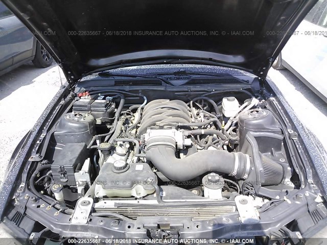 1ZVHT85H875224361 - 2007 FORD MUSTANG GT GRAY photo 10