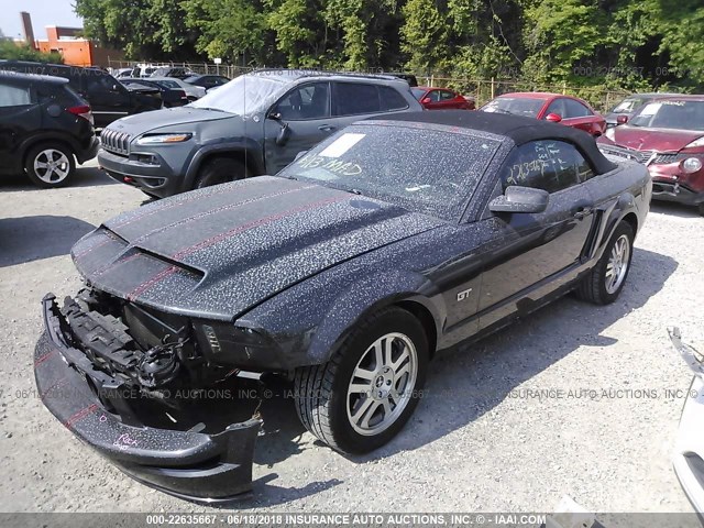 1ZVHT85H875224361 - 2007 FORD MUSTANG GT GRAY photo 2