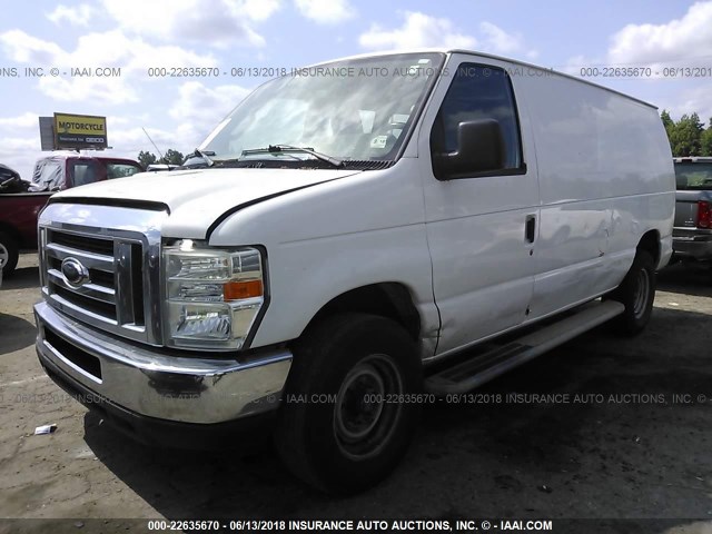 1FTNE24W29DA41253 - 2009 FORD ECONOLINE E250 VAN WHITE photo 2