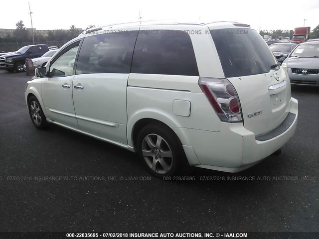 5N1BV28U77N134249 - 2007 NISSAN QUEST S/SE/SL WHITE photo 3