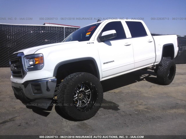 3GTU2UEH2EG188685 - 2014 GMC SIERRA K1500 SLE WHITE photo 2