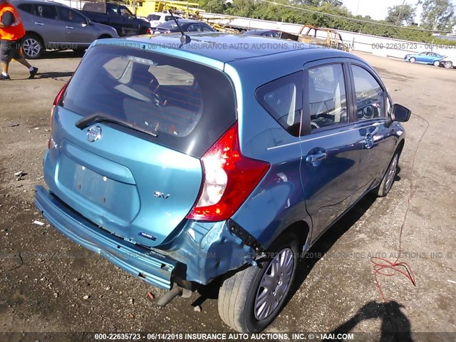 3N1CE2CP2FL380475 - 2015 NISSAN VERSA NOTE S/S PLUS/SV/SL/SR BLUE photo 4