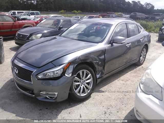 JN1BY1APXJM180121 - 2018 INFINITI Q70 3.7 LUXE GRAY photo 2