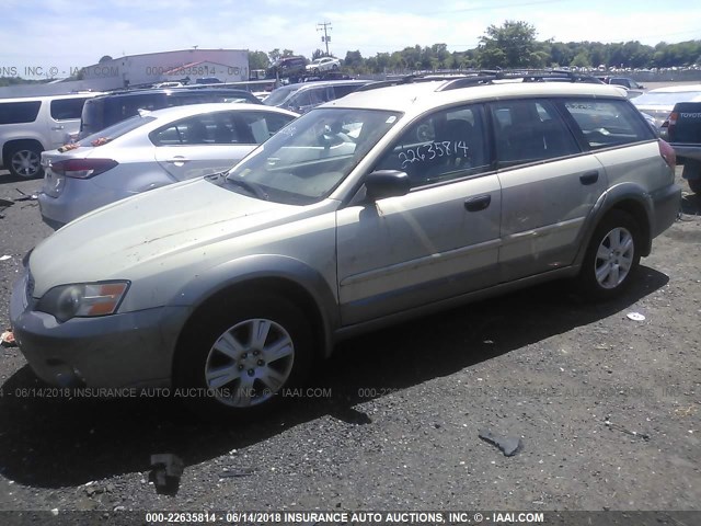 4S4BP61CX57302308 - 2005 SUBARU LEGACY OUTBACK 2.5I SILVER photo 2