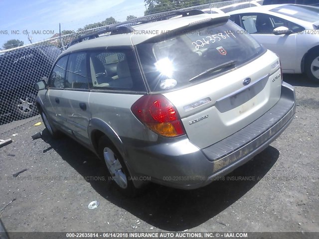 4S4BP61CX57302308 - 2005 SUBARU LEGACY OUTBACK 2.5I SILVER photo 3