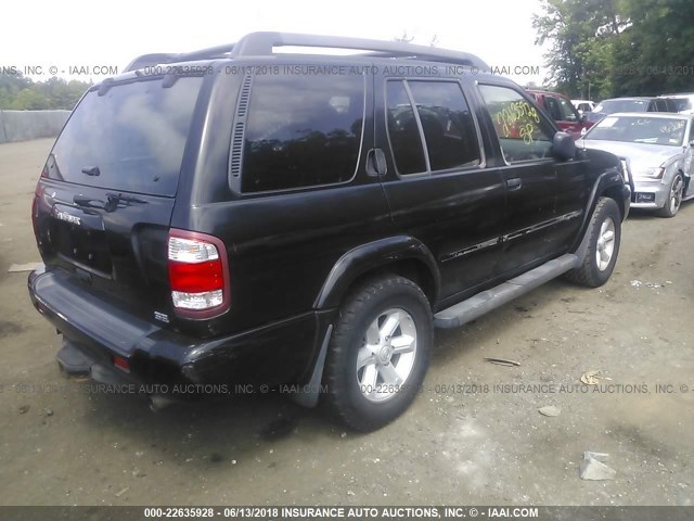 JN8DR09Y63W838748 - 2003 NISSAN PATHFINDER LE/SE BLACK photo 4