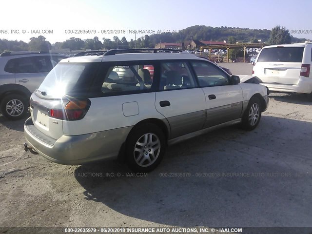 4S3BH665327605227 - 2002 SUBARU LEGACY OUTBACK WHITE photo 4