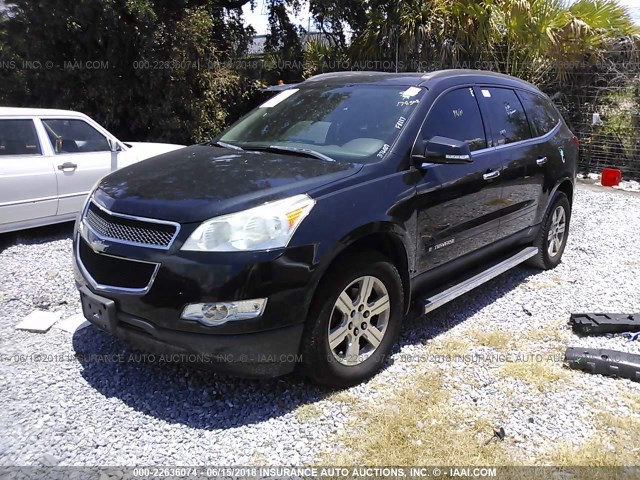 1GNER23D49S178508 - 2009 CHEVROLET TRAVERSE LT BLACK photo 2