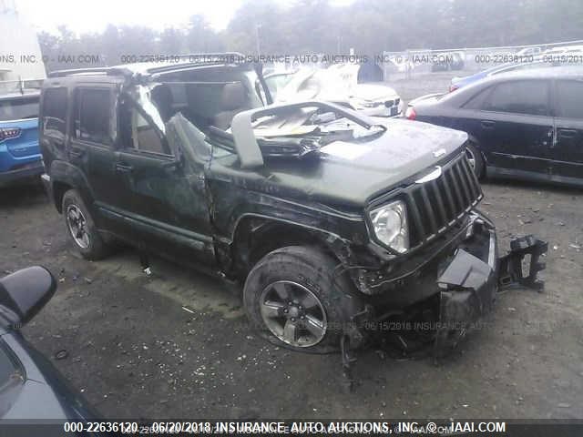 1J8GN28K28W187969 - 2008 JEEP LIBERTY SPORT GREEN photo 1