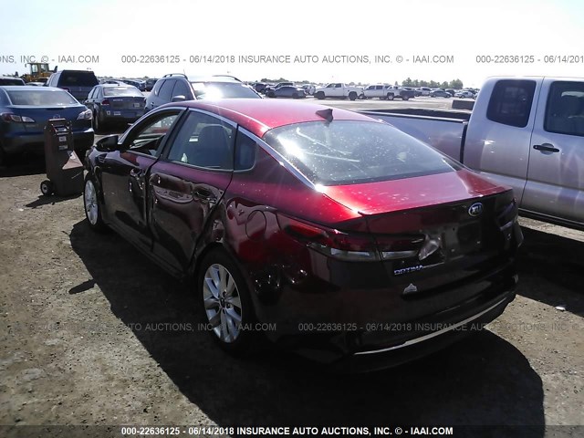 5XXGT4L31JG234862 - 2018 KIA OPTIMA LX/S RED photo 3